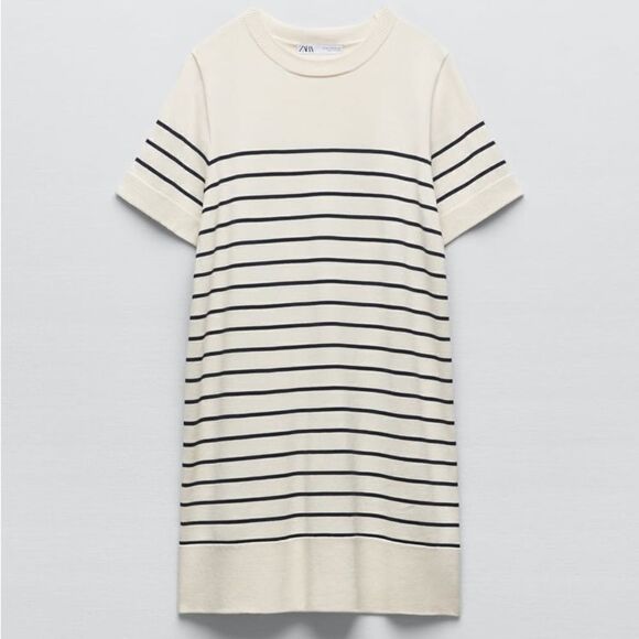 ZARA STRIPED KNIT MINI DRESS - Picture 6 of 9